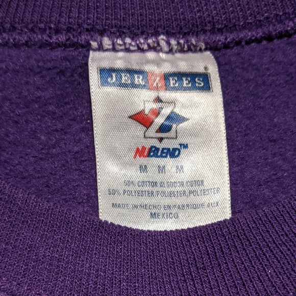 Jerzees Purple Crewneck Sweatshirt Vintage Design - Picture 2 of 4